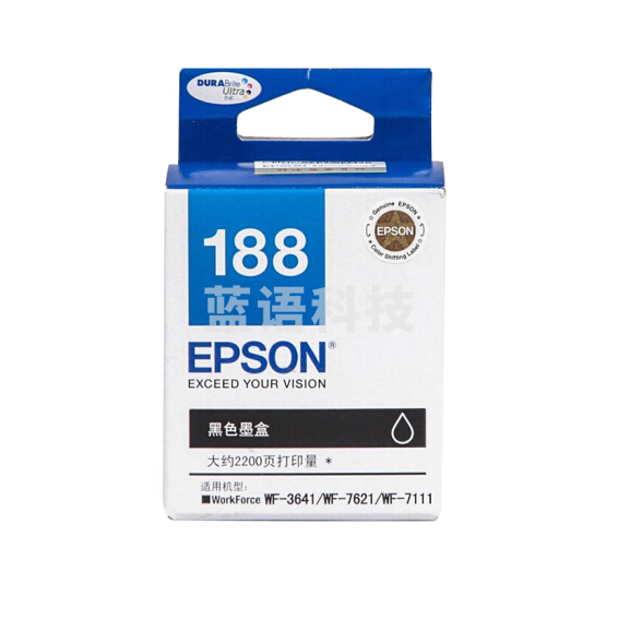 爱普生 T1881 墨盒 黑色单支装 (适用WF-3641/7111/7621/7218/7728机型)打印页数：约2200