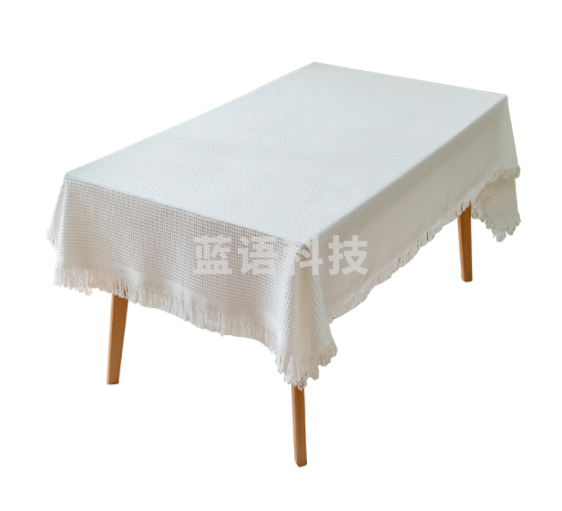 白色流苏茶几布餐桌布艺棉麻长方形台布 左岸咖啡桌：90*150 cm