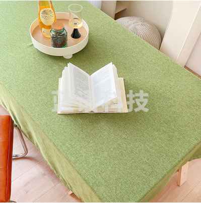 纯色棉麻桌布餐布茶几布长方形台布 复古绿：140*200cm