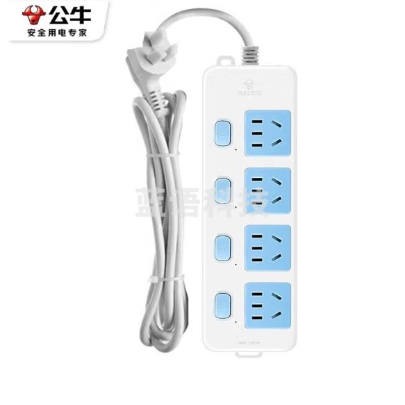 公牛GN-315  4位分控全长1.8米 新国标插座/插线板/插排/排插/接线板/拖线板