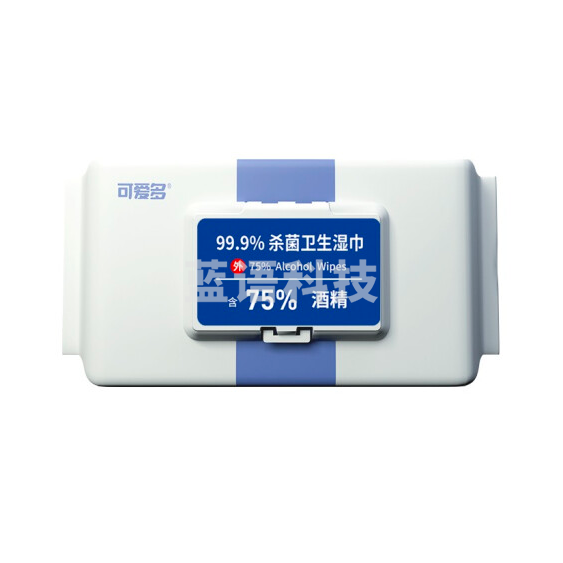 75%酒精消毒湿巾 杀菌消毒湿巾纸巾 80抽/包 180mm*120mm