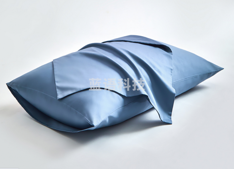康尔馨 全棉贡缎枕头套 60支枕套 单个装蓝色74*48cm