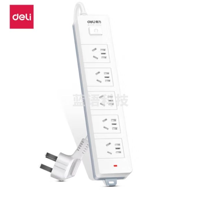 得力 5位总控 3米线长插座 接线板插排