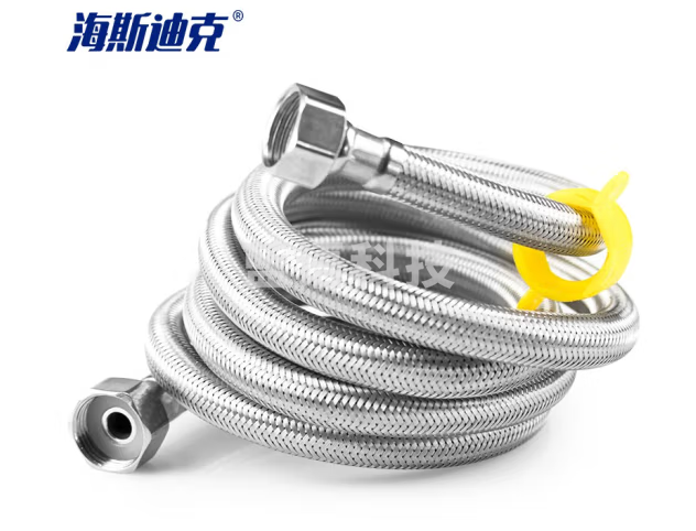 海斯迪克 gnjz-5298 304不锈钢编织管 冷热进水软管马桶热水器高压金属连接水管4分 60cm(304钢丝带小扳手)