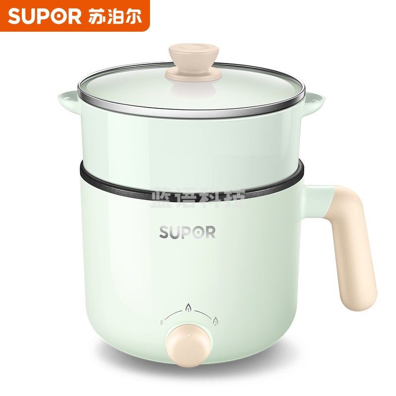 苏泊尔H12YK29 ZMD安心系列电煮锅 600W/不沾内锅/蒸炖煮涮/极简旋钮/2档火力600W/不沾内锅