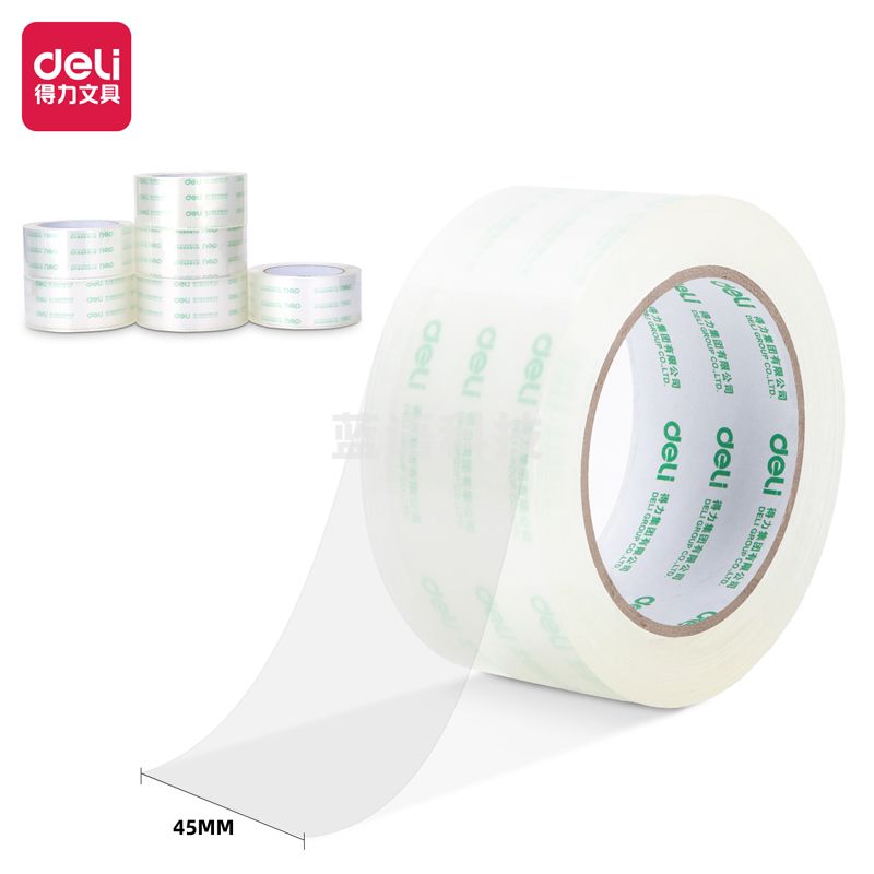 得力30175封箱胶带45mm*100y*50um(6卷/筒)(高透)