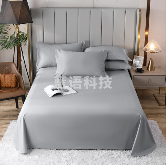 洁丽雅 纯棉床单双人床裙床罩 格利斯-灰160*230cm