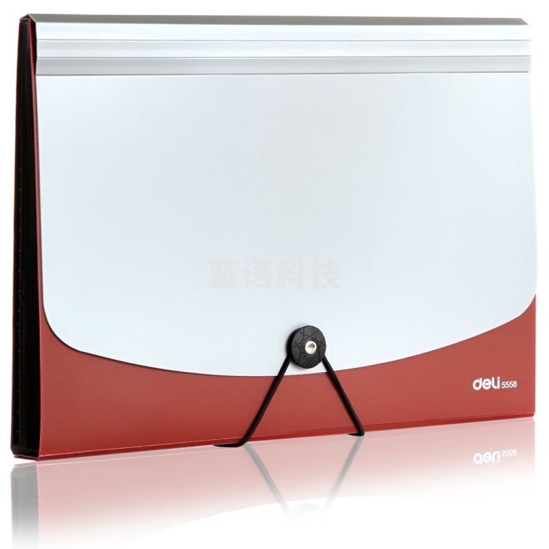 得得力 5558 风琴包A4/13格330*235*35mm  (红)文件夹