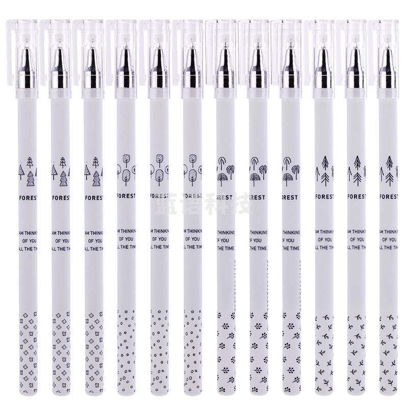 得力A60学生中性笔0.35mm全针管(黑)(12支/盒)