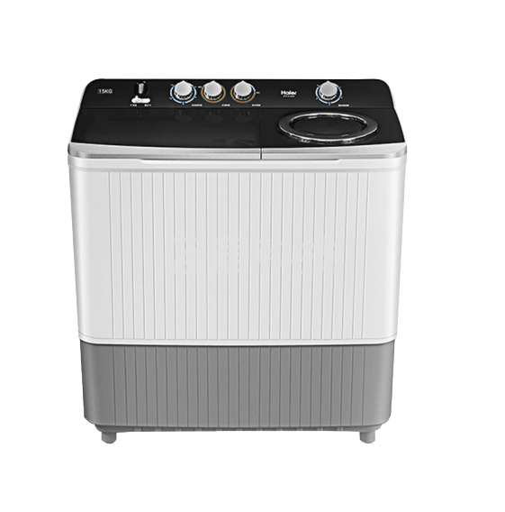 海尔（Haier）大容量半自动双缸洗衣机 双电机 15公斤不锈钢脱水桶XPB150-828S