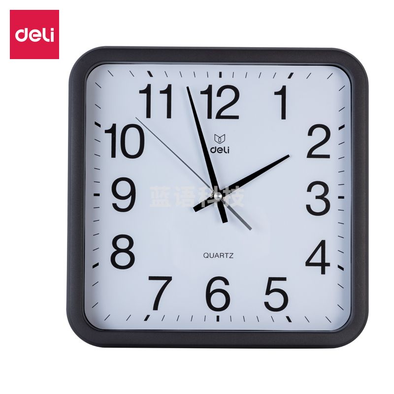 得力8832挂钟电子石英钟 12英寸(305*305mm) 无噪音款(黑色)
