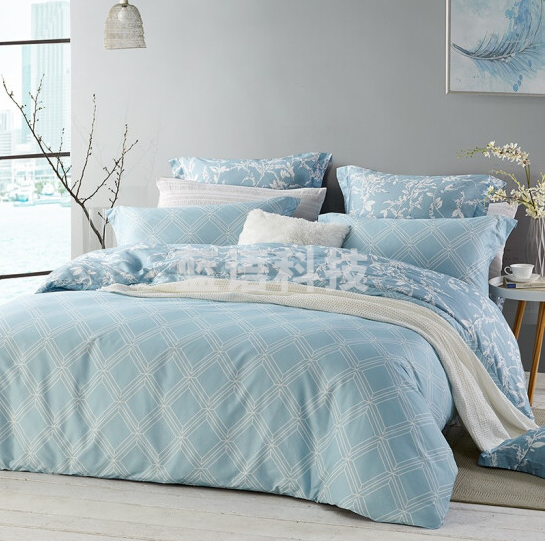 乐蜗家纺LOVO 四件套纯棉宿舍全棉床单被罩床上用品 曲径通幽