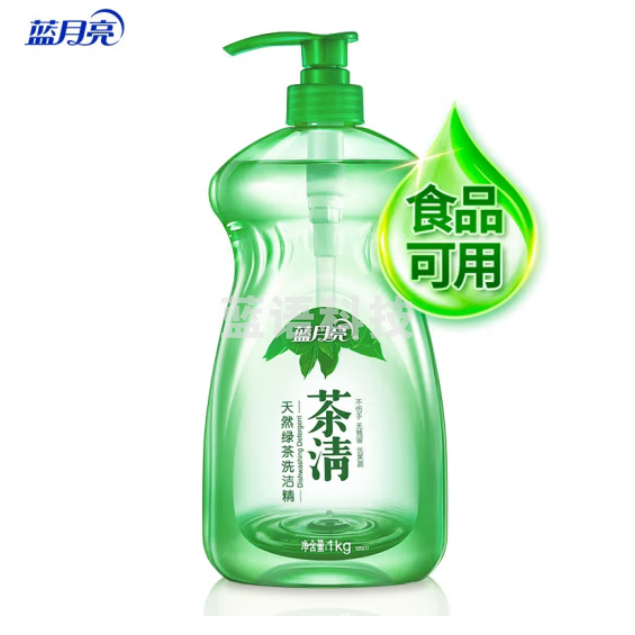 蓝月亮 茶清天然绿茶洗洁精 1KG 洗涤灵  食品可用 高效去油