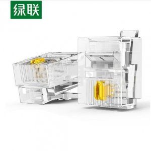 绿联 UGREEN NW138 电话水晶头 80105 6P2C电话线接头 RJ11语音电话线连接器 座机传真机全铜镀金插头 2芯50个装