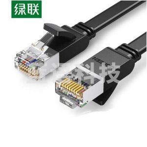 绿联 UGREEN NW101 六类网线 全铜八芯双绞千兆高速网络跳线 家装监控成品网络宽带连接线 1米 扁线