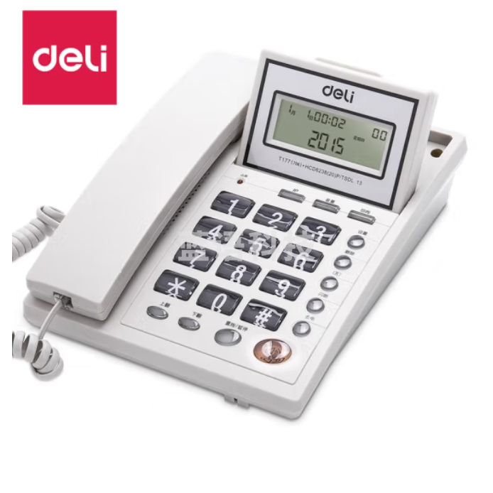 得力786电话机 固定座机前台客服电话壁挂话机(灰白)(台)