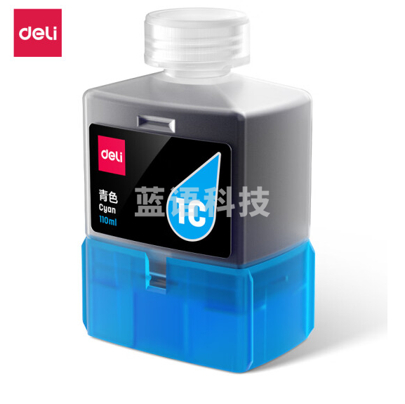 得力（deli）喷墨打印机1C青色墨水瓶 适用得力L300系列