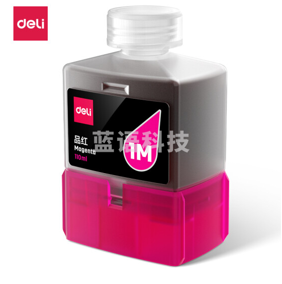 得力（deli）喷墨打印机1M品红色墨水瓶 适用得力L300系列