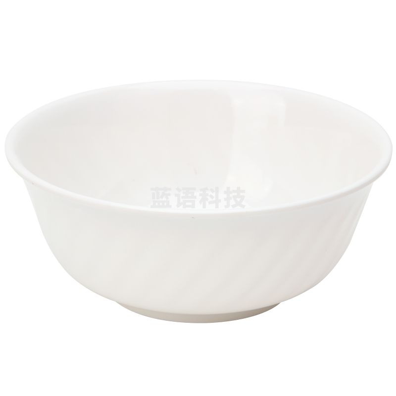 白色密胺碗7寸汤碗仿瓷斜纹碗直径约17.7cm