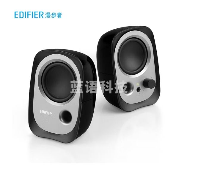漫步者（EDIFIER）R12U 外观时尚、音质纯正的入门级微型2.0桌面音响 笔记本音箱 电脑音箱 黑色