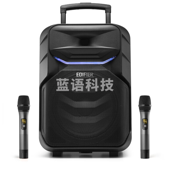 漫步者  PP312 12英寸户外移动多媒体音箱  蓝牙拉杆音响 便携音响黑色 货号：WY