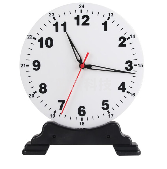 钟表模型教学演示用钟面 三针联动24时(直径25cm)   货号：GD