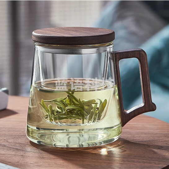 玻璃杯茶水分离杯过滤办公室泡茶杯加厚耐高温喝水杯 500ml 货号：GD