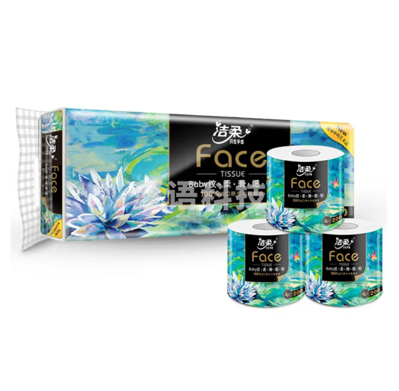 洁柔卷纸 油画Face 加厚4层180g卫生纸   12卷/提  货号：LJ