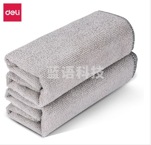 得力LQ392 超细纤维 抹布 30*70cm 2片装 灰色