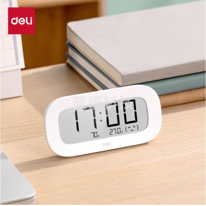 得力 电子水墨屏温湿度计 磁吸设计LE507