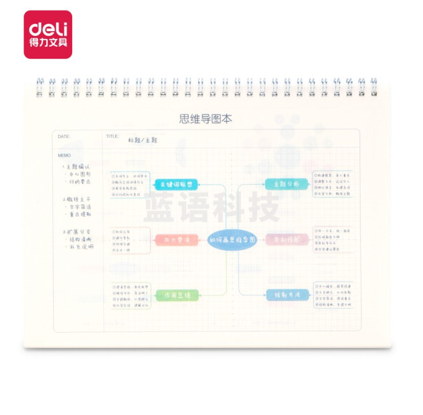 得力24206 思维导图PP螺旋本(透明)(本)