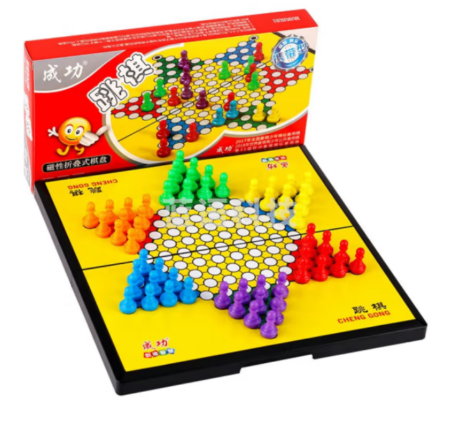 成功 中国跳棋磁石套装便携式折叠磁性棋盘60颗棋子跳棋