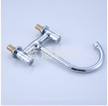 老式面盆15cm双孔冷热水龙头洗脸盆15公分中距三孔厨房双把洗菜盆龙头