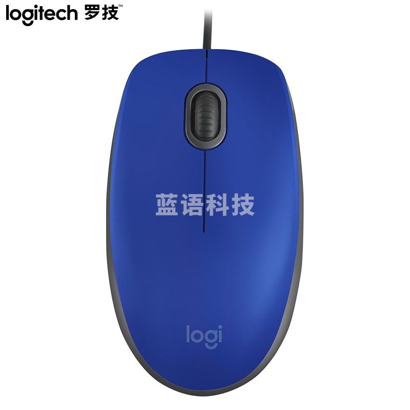 罗技(Logitech)M110 鼠标 有线鼠标 办公鼠标 静音鼠标 对称鼠标 蓝色 (