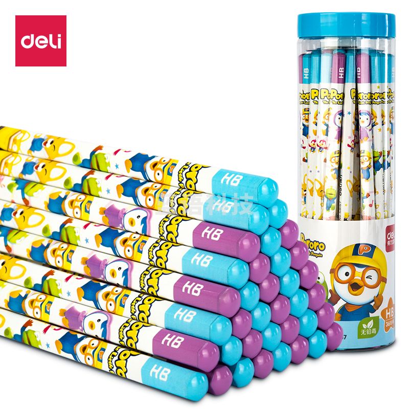 得力 58157_啵乐乐36支PET桶装HB铅笔(混)(36支/桶)