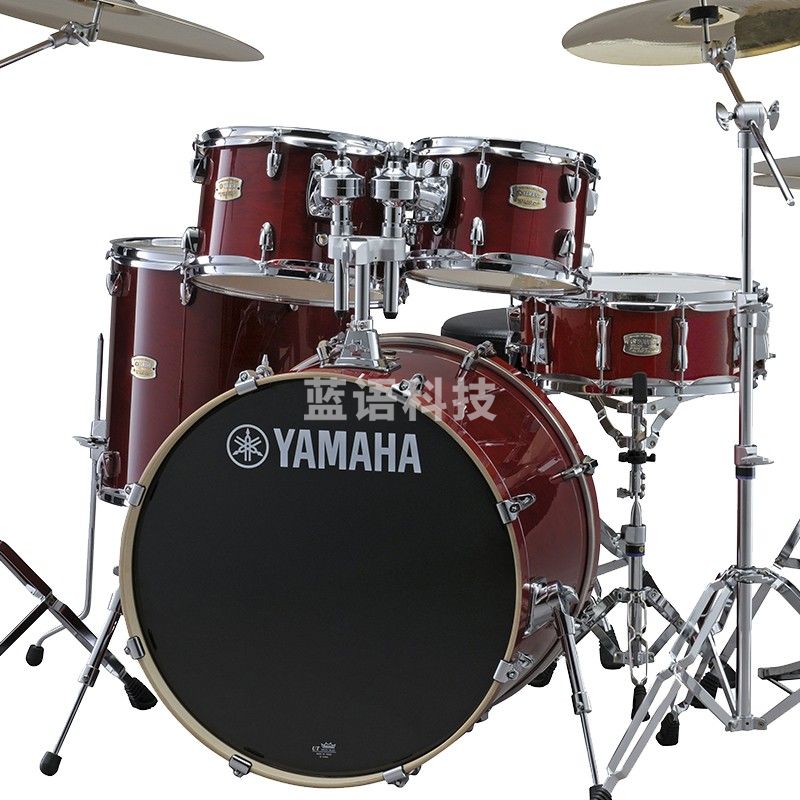 雅马哈（YAMAHA）舞台之星 原声鼓架子鼓成人儿童专业演奏打击乐器 不带擦片蔓越红