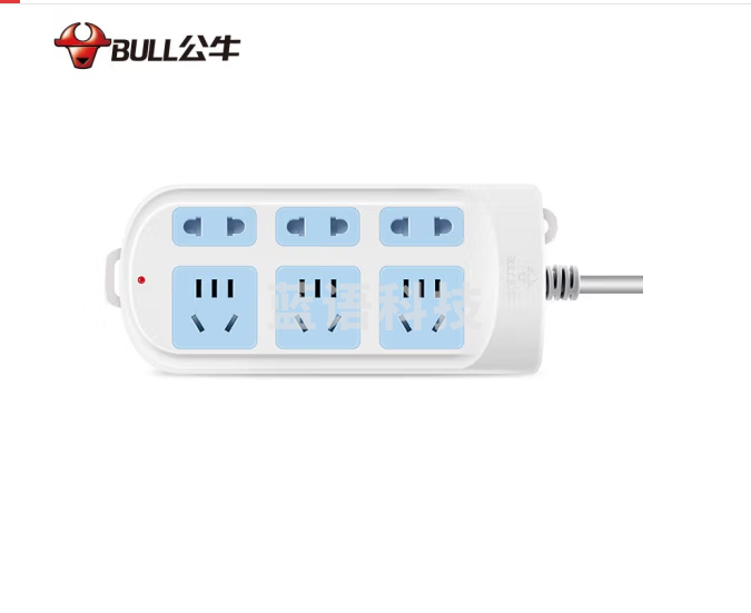 公牛 新国标插座/插线板/插排/排插/接线板/拖线板 GN-102 六位无控-3米