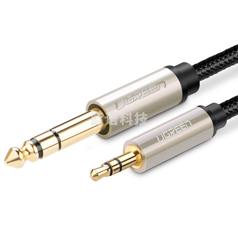 绿联  40804 音频线 AV127 2m 3.5转6.5 公对公 (黑色)