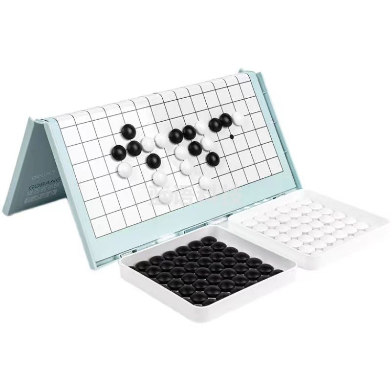得力(deli) 围棋套装五子棋磁石围棋棋盘套装 五子棋成人儿童围棋套装 蓝色