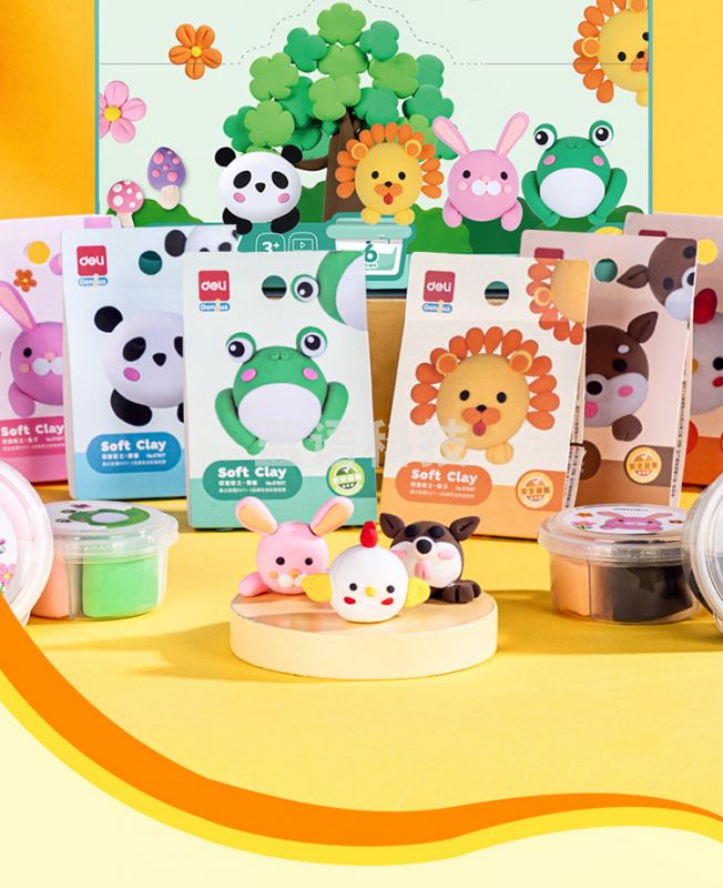 得力(deli)67837 主题粘土套装 儿童彩泥黏土男女孩玩具手工课DIY制作
