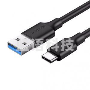 绿联 UGREEN US184 Type-C数据线 20880 USB3.0快充线 黑色 0.25米
