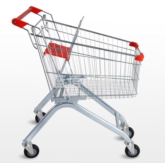 海斯迪克 HKCL-205 超市购物车 便利店物业商场镀锌定制手推车儿童可坐推车 加厚理货车 240L 银白