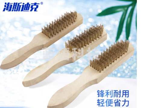 海斯迪克 HKY-80 木柄钢丝刷 清洁抛光不锈钢丝刷 除铁锈手持钢丝刷 3把