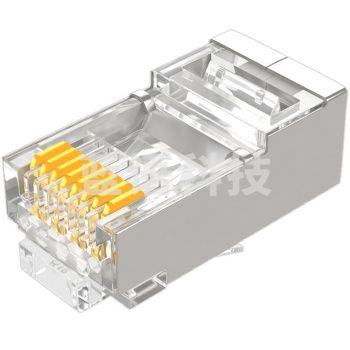 山泽 SAMZHE PB6010 工程级六类千兆网络屏蔽水晶头 10个 RJ45网线8P8C网线接头FTP铜壳