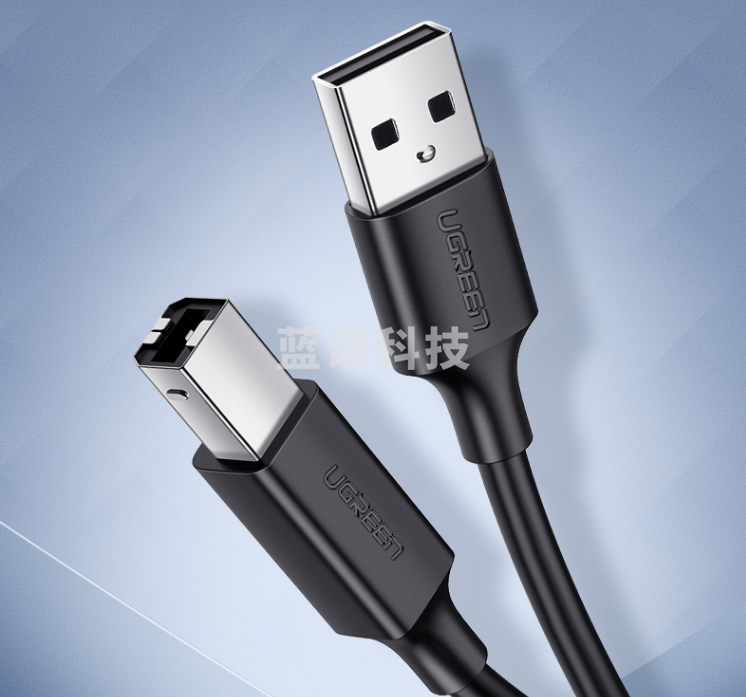 绿联(UGREEN)10844 黑 色 1米USB2.0高速打印机线 AM/BM方口接头数据线