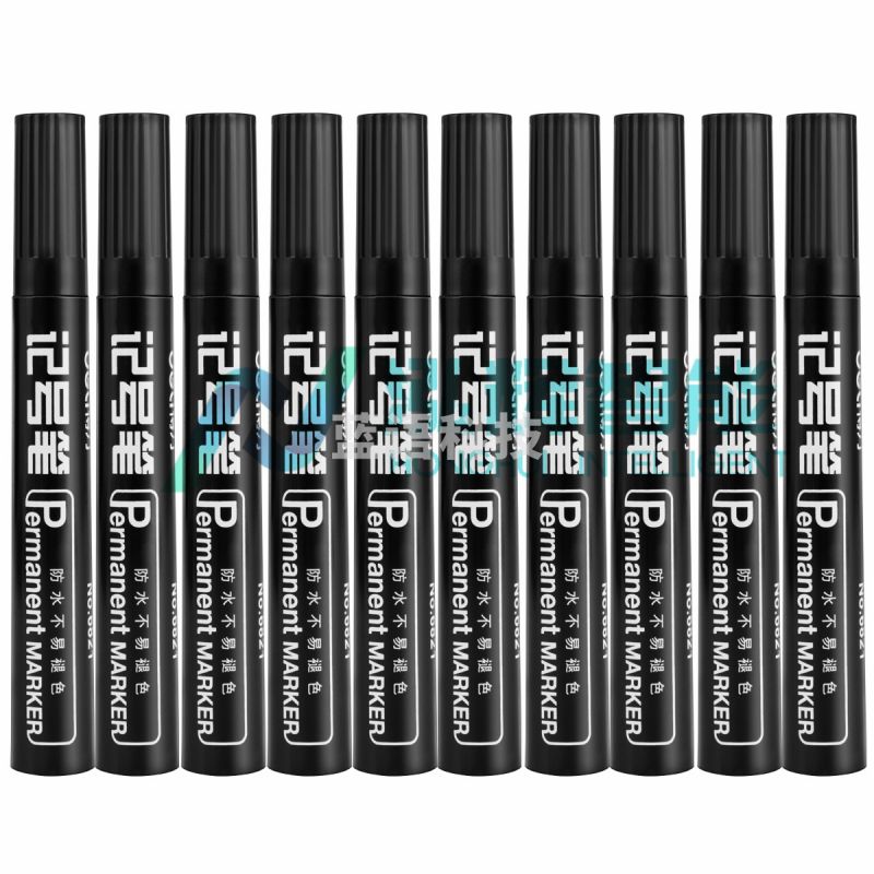 得力(deli) 6821油性粗头记号笔物流黑色大头笔 签名笔马克笔 10支/盒 (黑色)