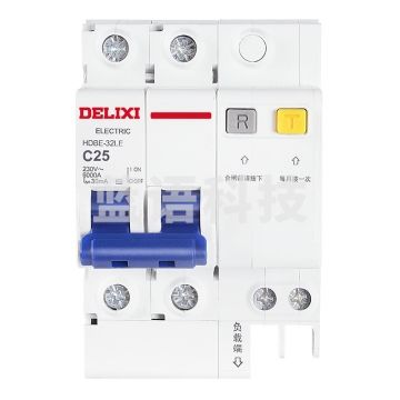 德力西(DELIXI)空气开关 HDBE32LE2C25 家用空开带漏保小型漏电保护断路器 2P25A
