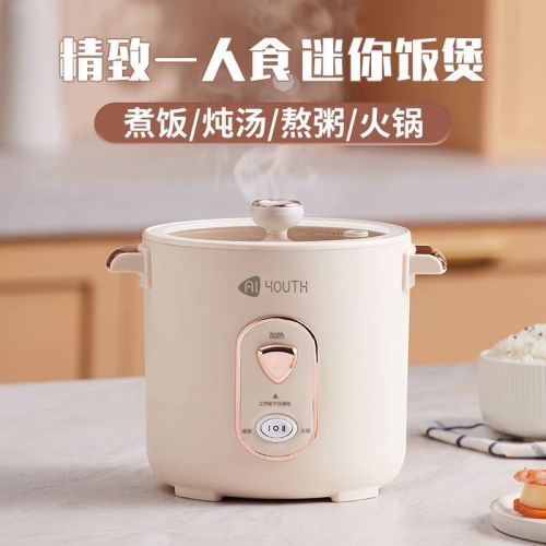 艾青春迷你电饭煲电饭锅煲汤煮粥多用途锅简单操作WT-12J 米白色 1.2L