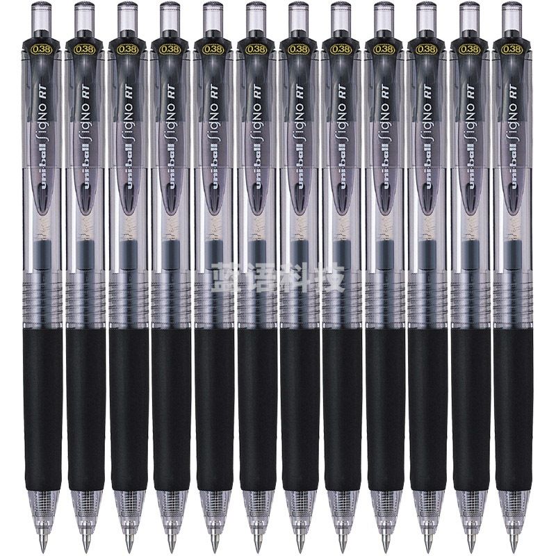 三菱 按压式中性笔 UMN-138 0.38mm (黑色) 12支装 (替芯：UMR-83)