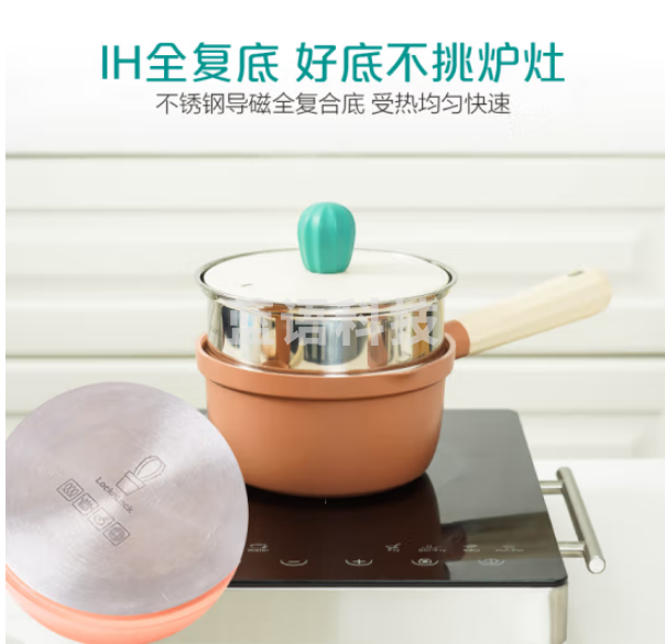 乐扣乐扣(LOCK&LOCK)CCT1161 仙人掌单柄奶锅 燃气电磁炉通用锅16CM